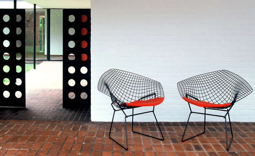 Bertoia Small Diamond Chair With Seat Cushion - Image 3