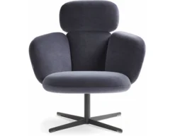 Bras Highback Swivel Base Lounge Chair