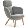 Bras Highback Wood Base Lounge Chair