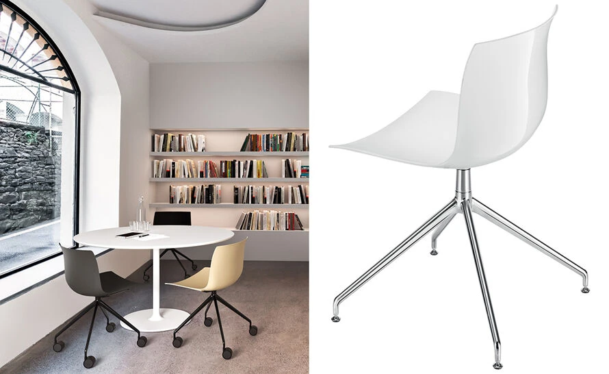 Catifa 53 Polypropylene Chair With Trestle Base - Image 5