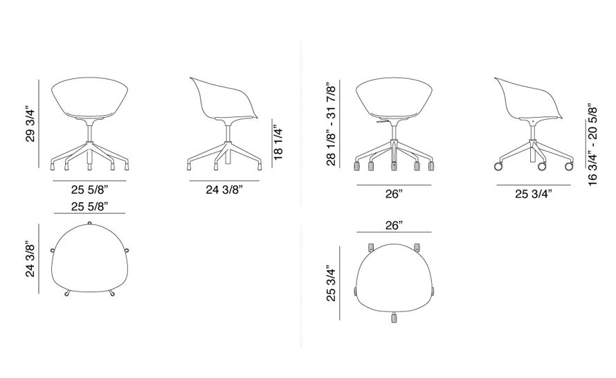 Duna 02 Five Star Base Chair With Full Upholstery - Image 3