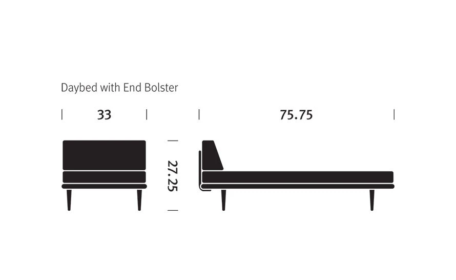 Nelson Daybed With End Bolster & Hairpin Legs - Image 7
