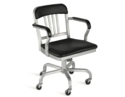 Emeco Navy Semi-upholstered Swivel Armchair