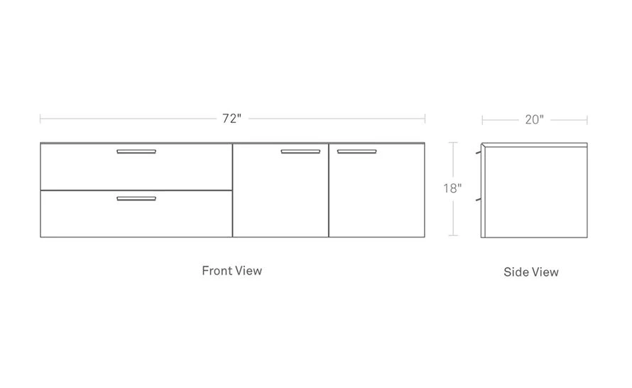 Shale 2 Door / 2 Drawer Wall Mounted Cabinet - Image 6