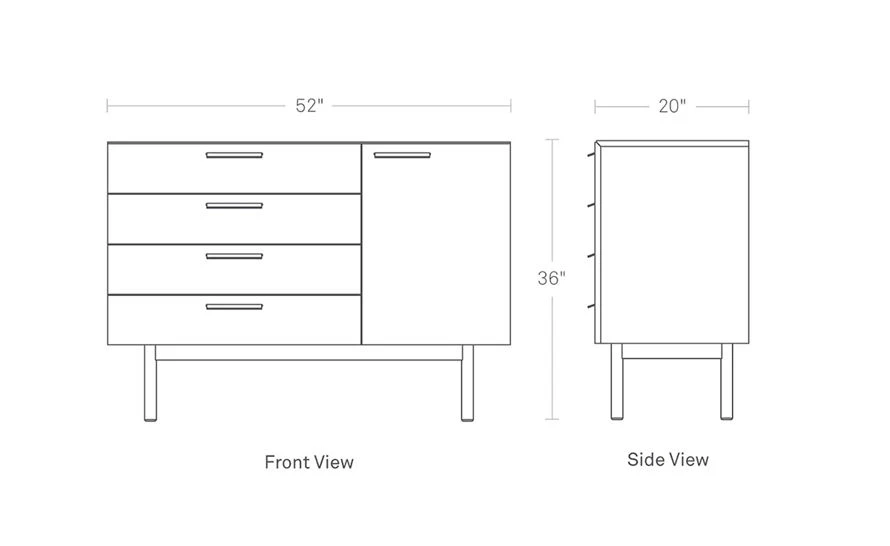 Shale 4 Drawer / 1 Door Credenza - Image 11
