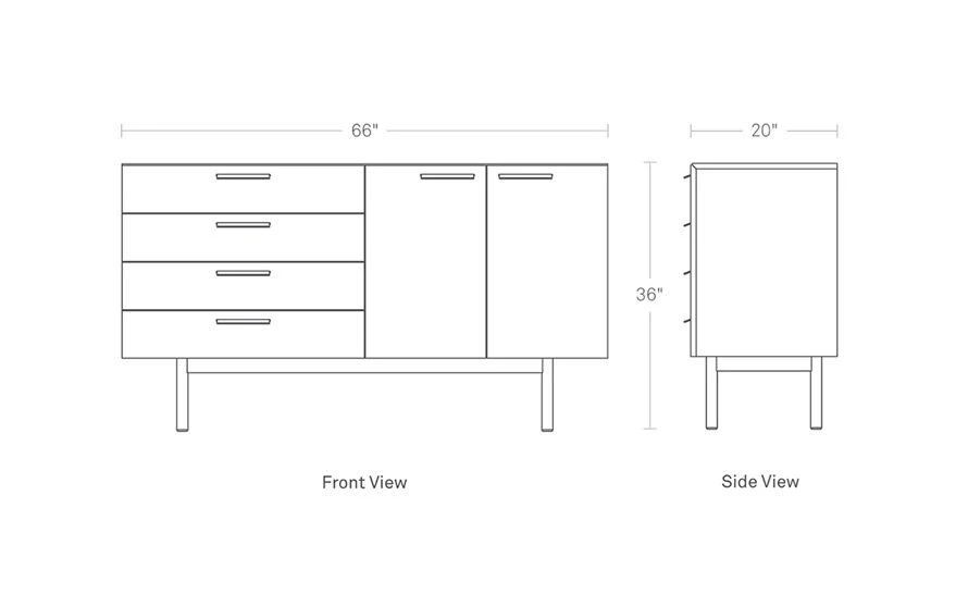 Shale 4 Drawer / 2 Door Credenza - Image 6