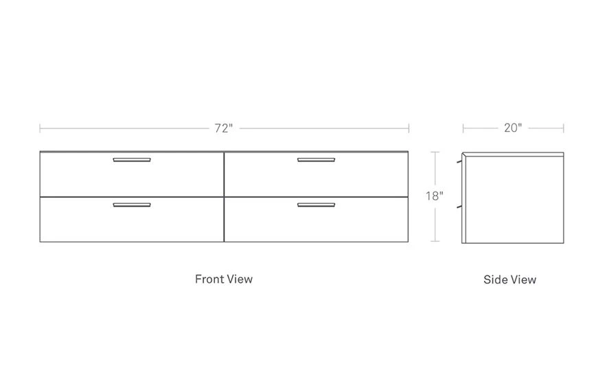 Shale 4 Drawer Wall Mounted Cabinet - Image 3