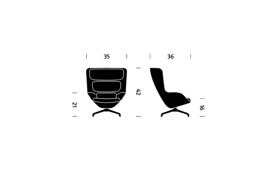 Striad⢠High Back Lounge Chair With 4 Star Base - Image 6